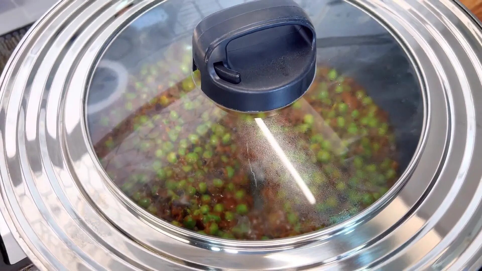 Cooking the peas