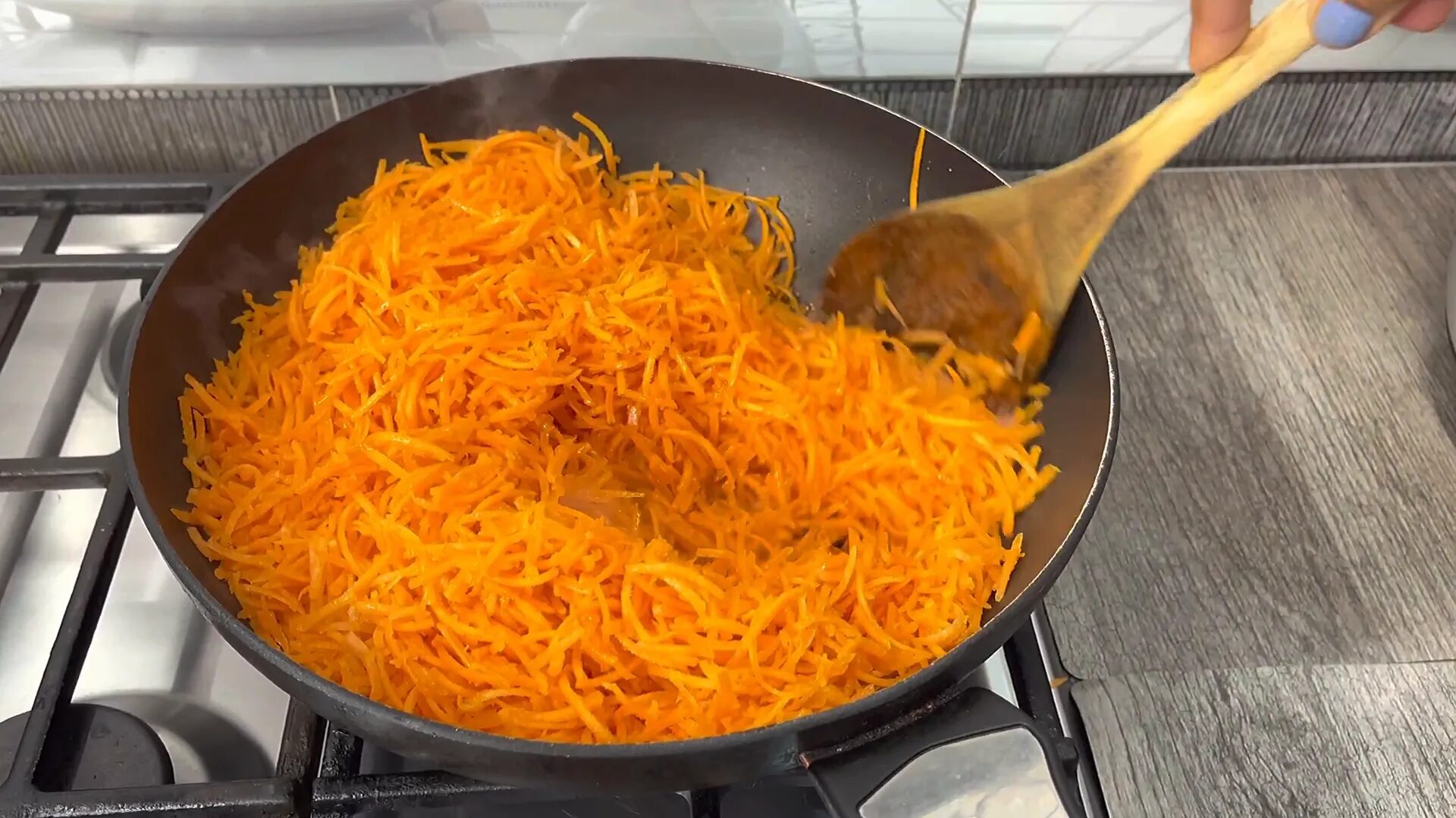 Carrots cooking down in ghee